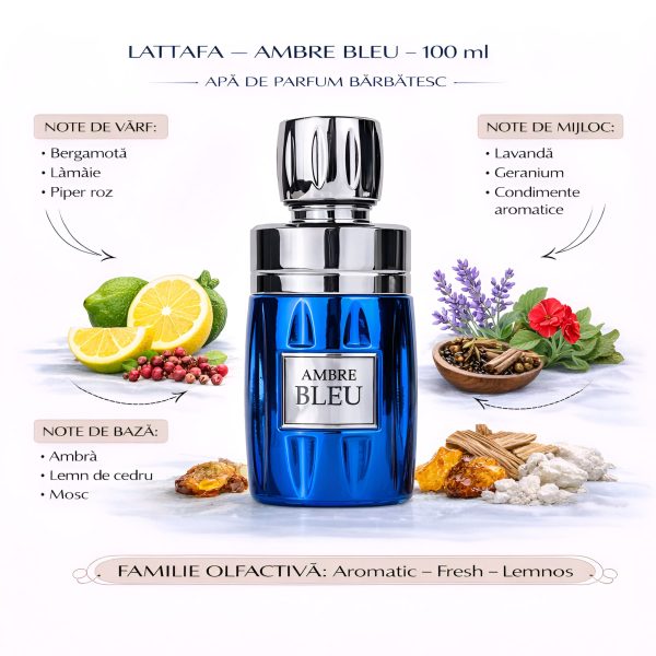 Lattafa Ambre Bleu, apă de parfum, 100 ml